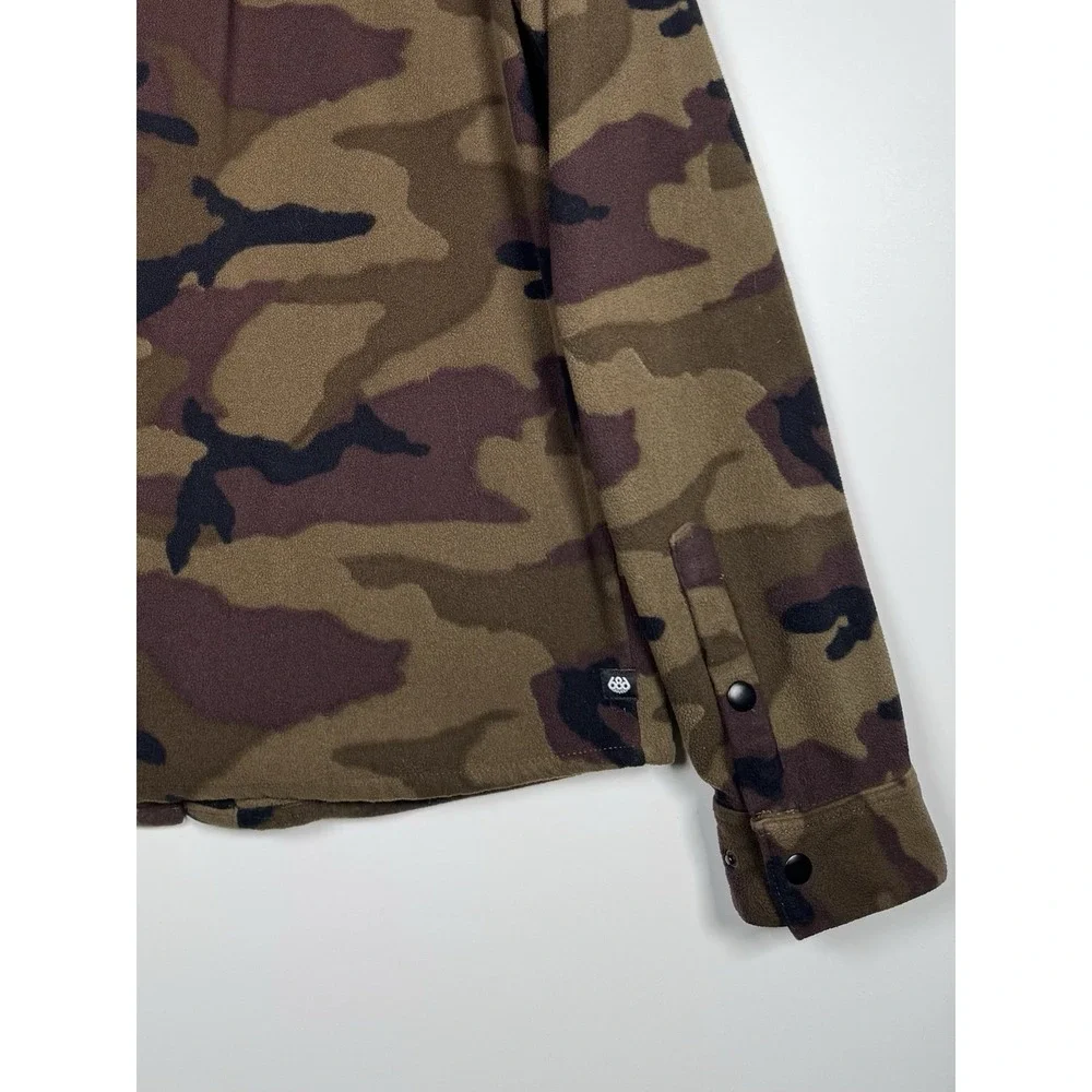 686 Men's Sierra Fleece Button Jacket Sweater Camo - Medium
